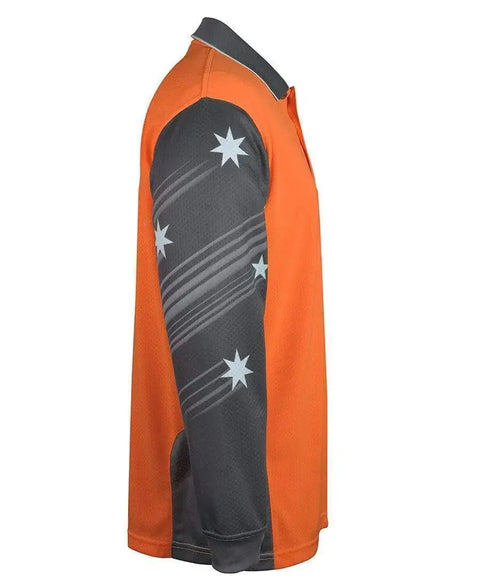 JB's Hi vis long sleeve Southern Cross polo 6HSCL Metro Workwear.