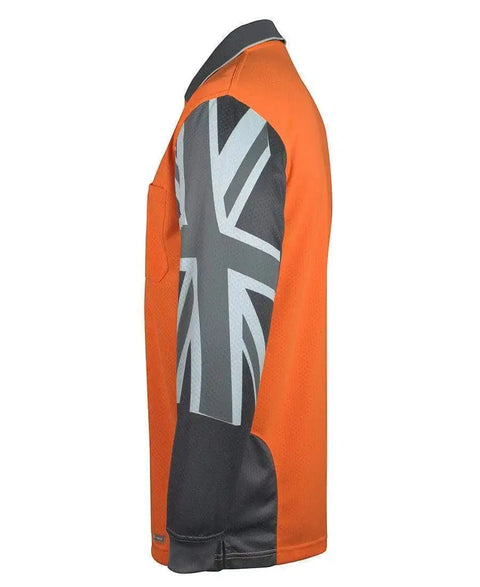 JB's Hi vis long sleeve Southern Cross polo 6HSCL Metro Workwear.