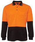 Jb's Wear Work Wear Orange/Black / XS JB'S Hi-Vis Long Sleeve Traditional Polo 6HVPL