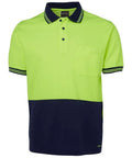 Jb's Wear Work Wear Lime/Navy / XS JB'S Hi-Vis Short Sleeve Cotton Back Polo 6HPS