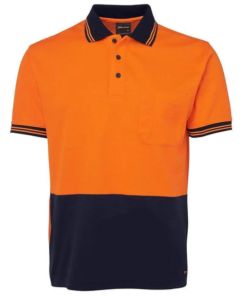 Jb's Wear Work Wear Orange/Navy / XS JB'S Hi-Vis Short Sleeve Cotton Back Polo 6HPS