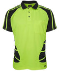 JB'S Hi-Vis Short Sleeve Spider Polo 6HSP Work Wear Jb's Wear Lime/Black XS 