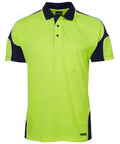 Jb's Wear Work Wear Lime/Navy / 4XL JB'S Hi-Vis Short Sleeve Arm Panel Polo 6AP4S