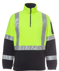 Jb's Wear Work Wear Lime/Navy / L JB'S Hi-Vis H Pattern Bio-Motion 1/2 Zip Polar Fleece Sweat 6DHPF