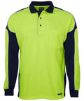 JB'S Hi-Vis Long Sleeve Arm Panel Polo 6AP4L.