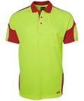 Jb's Wear Work Wear Lime/Red / XS JB'S Hi-Vis Short Sleeve Arm Panel Polo 6AP4S
