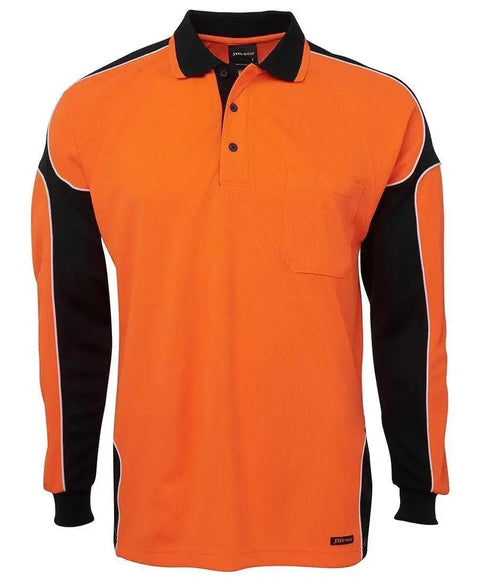 JB'S Hi-Vis Long Sleeve Arm Panel Polo 6AP4L.