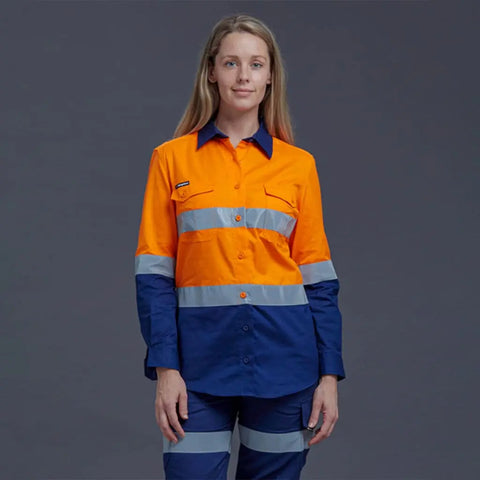 KingGee Workcool Women's Long Sleeve Hi Vis Work Shirt K44544 - Allsorts Workwear