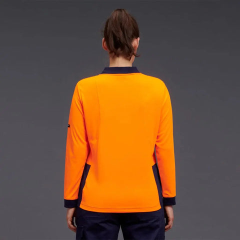 KingGee Women's HyperFreeze Spliced Long Sleeve Work Polo Shirt K44730 - Allsorts Workwear