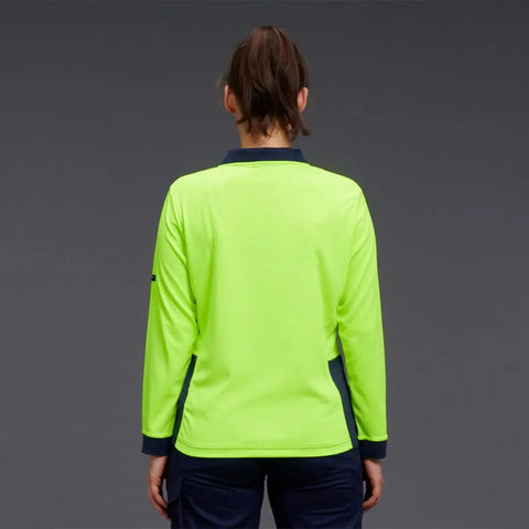 KingGee Women's HyperFreeze Spliced Long Sleeve Work Polo Shirt K44730 - Allsorts Workwear