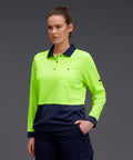 KingGee Women's HyperFreeze Spliced Long Sleeve Work Polo Shirt K44730 - Allsorts Workwear