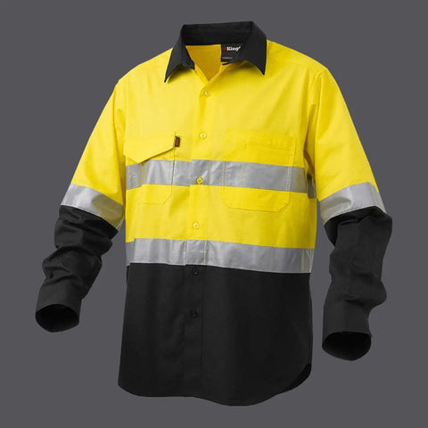 KingGee WorkCool 2 Hi Vis Reflective Long Sleeve Work Shirt K54880 - Allsorts Workwear