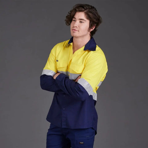 KingGee WorkCool 2 Hi Vis Reflective Long Sleeve Work Shirt K54880 - Allsorts Workwear