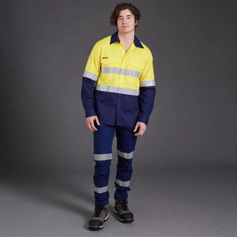 KingGee WorkCool 2 Hi Vis Reflective Long Sleeve Work Shirt K54880 - Allsorts Workwear