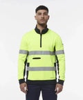 KingGee Hi Vis Spliced 1/4 Zip Taped Fleece K55040 