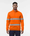 KingGee Hi Vis Spliced 1/4 Zip Taped Fleece K55048 