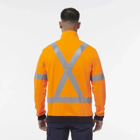 KingGee Hi Vis 1/4 Zip X-Back Taped Fleece K55057 