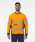 KingGee Hi Vis Spliced Taped Crew Neck Fleece K55058 