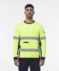 KingGee Hi Vis Spliced Taped Crew Neck Fleece K55058 