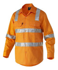 KingGee Work Wear Orange / XS KingGee Hi-Vis Reflective Shirt L/S Cross Pattern  K54055