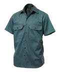 KingGee Work Wear Green / 2XS KingGee Open Front Drill Shirt S/S K04030