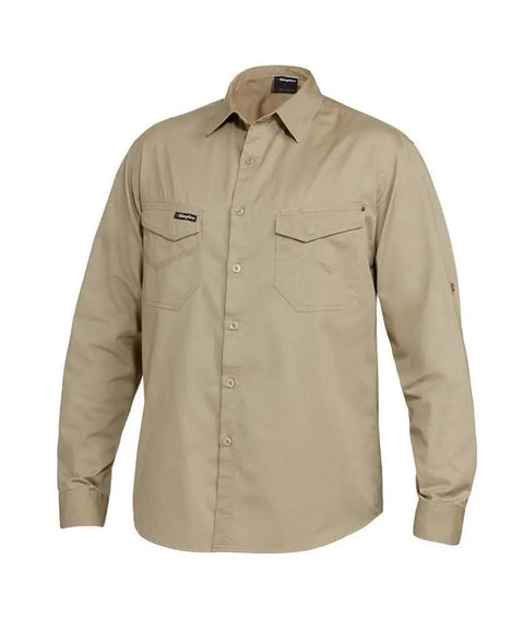 KingGee Work Wear Khaki / XS KingGee Tradies Shirt L/S K14350