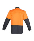 Syzmik Men’s Hi-Vis Spliced Industrial Shirt ZW122 Work Wear Syzmik Orange/Charcoal S 