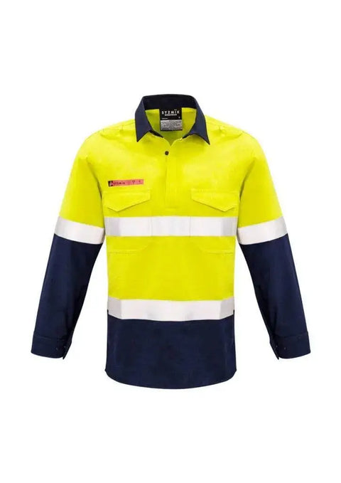 SYZMIK Men’s Closed Front Hoop Taped Spliced Shirt ZW133 Metro Workwear.