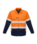 SYZMIK Men’s Hi Vis Cotton Drill Jacket ZJ590 Work Wear Syzmik Orange/Navy XXS 
