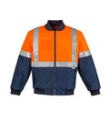 SYZMIK Men’s Hi Vis Quilted Flying Jacket ZJ351 Work Wear Syzmik Orange/Navy S 
