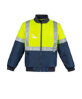 SYZMIK Men’s Hi Vis Quilted Flying Jacket ZJ351 Work Wear Syzmik Yellow/Navy S 