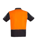 SYZMIK Men’s Hi Vis Zone Polo ZH236 Work Wear Syzmik Black/Orange 7XL 