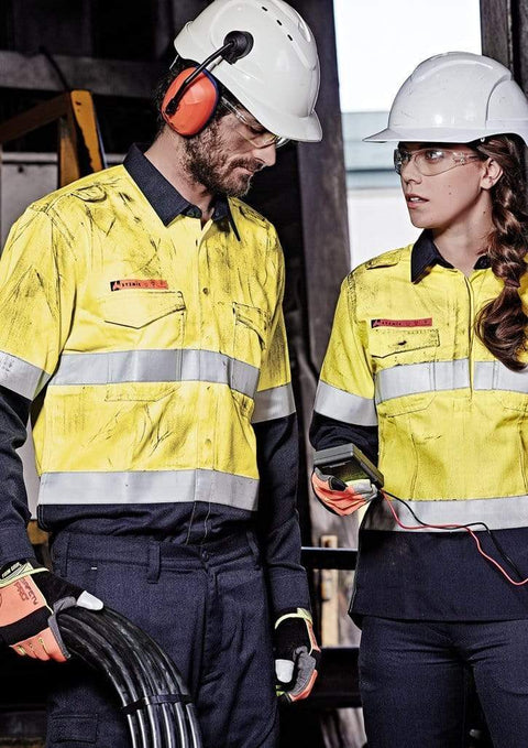 SYZMIK Men’s Hoop Taped Spliced Shirt ZW132 Metro Workwear.