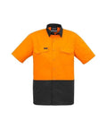 SYZMIK Men’s Rugged Cooling Hi-Vis Spliced S/S Shirt ZW815 Work Wear Syzmik Orange/Charcoal XXS 