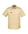SYZMIK Men’s Rugged Cooling Men’s S/S Shirt ZW405 Work Wear Syzmik Khaki S 