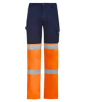 SYZMIK mens bio motion hi vis taped pant zp980 Work Wear Syzmik Orange/Navy 72 