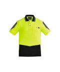 SYZMIK mens hi vis flux s/s polo zh315 Work Wear Syzmik Yellow/Black XXS 