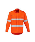 SYZMIK mens oranhe hrc-2 hoop taped open front spliced shirt zw145 Metro Workwear.