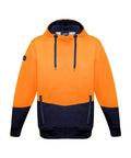 SYZMIK Unisex Hi-Vis Textured Jacquard Hoodie ZT477 Work Wear Syzmik Orange/Navy XXS 