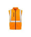 SYZMIK Unisex Hi Vis X Back 2 In 1 Soft Shell Rain Jacket ZJ680 Work Wear Syzmik Orange XXS 