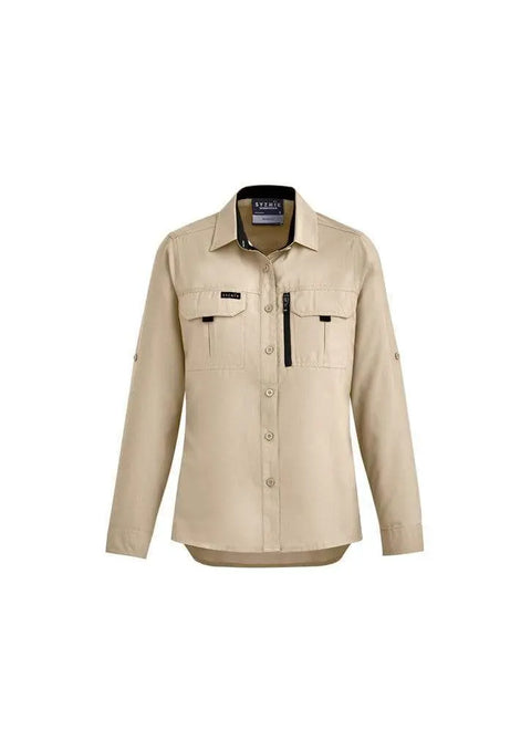 SYZMIK WOMEN OUTDOOR L/S SHIRT ZW760 Work Wear Syzmik Sand 8 