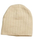 Cable Knit Beanie With Fleece Head BandCH64 Active Wear Winning Spirit Stone One size 