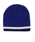 Contrast Stripe Beanie Ch63 Active Wear Winning Spirit Royal/White/Navy One size 