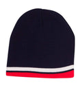 Contrast Stripe Beanie Ch63 Active Wear Winning Spirit Navy/White/Red One size 
