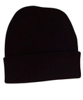Roll Up Acrylic Beanie Ch28 Active Wear Winning Spirit Black One size fits most 