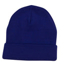 Roll Up Acrylic Beanie Ch28 Active Wear Winning Spirit Royal One size fits most 
