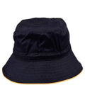 Sandwich Bucket Hat With Toggle H1033 Active Wear Winning Spirit Navy/Gold S 