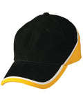 Tri Contrast Colours Cap Ch38 Active Wear Winning Spirit Black/White/Gold One size 