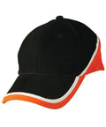 Tri Contrast Colours Cap Ch38 Active Wear Winning Spirit Black/White/ Orange One size 