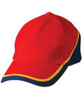 Tri Contrast Colours Cap Ch38 Active Wear Winning Spirit Red/Gold/ Royal One size 